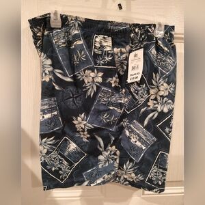 Men's swim trunks with pockets. 21" long. Plus size